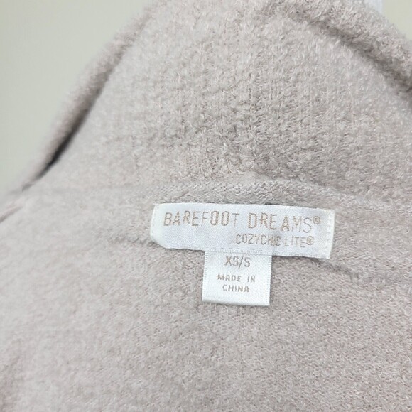 Barefoot Dreams CozyChic Lite Circle Cardi Taupe/Pink Womens Size XS/ Small - Picture 9 of 13